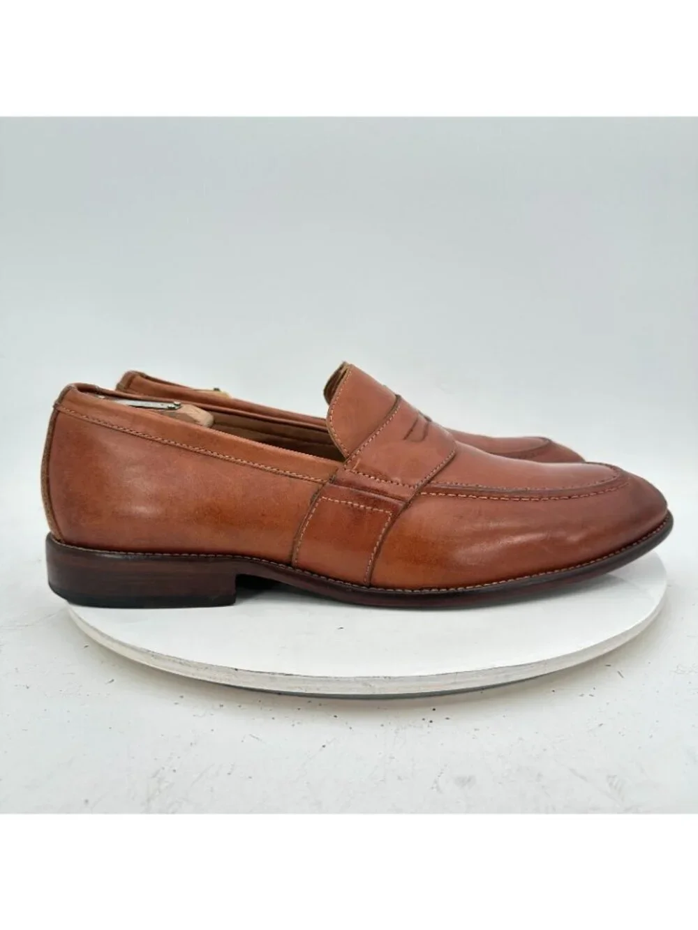 J&M 1850 Johnston & Murphy Men Size 11.5M Brown Leather Loafer Dress Shoes